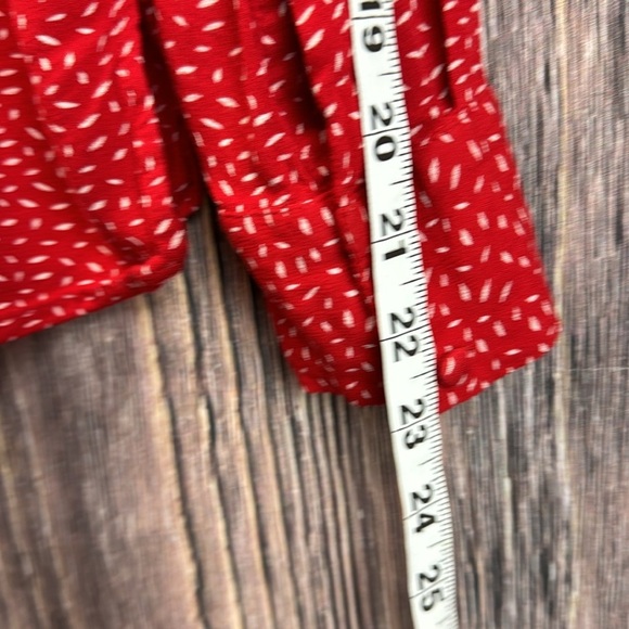 Sam Button Down Shirt- Red Multi- Size Medium - Picture 9 of 12